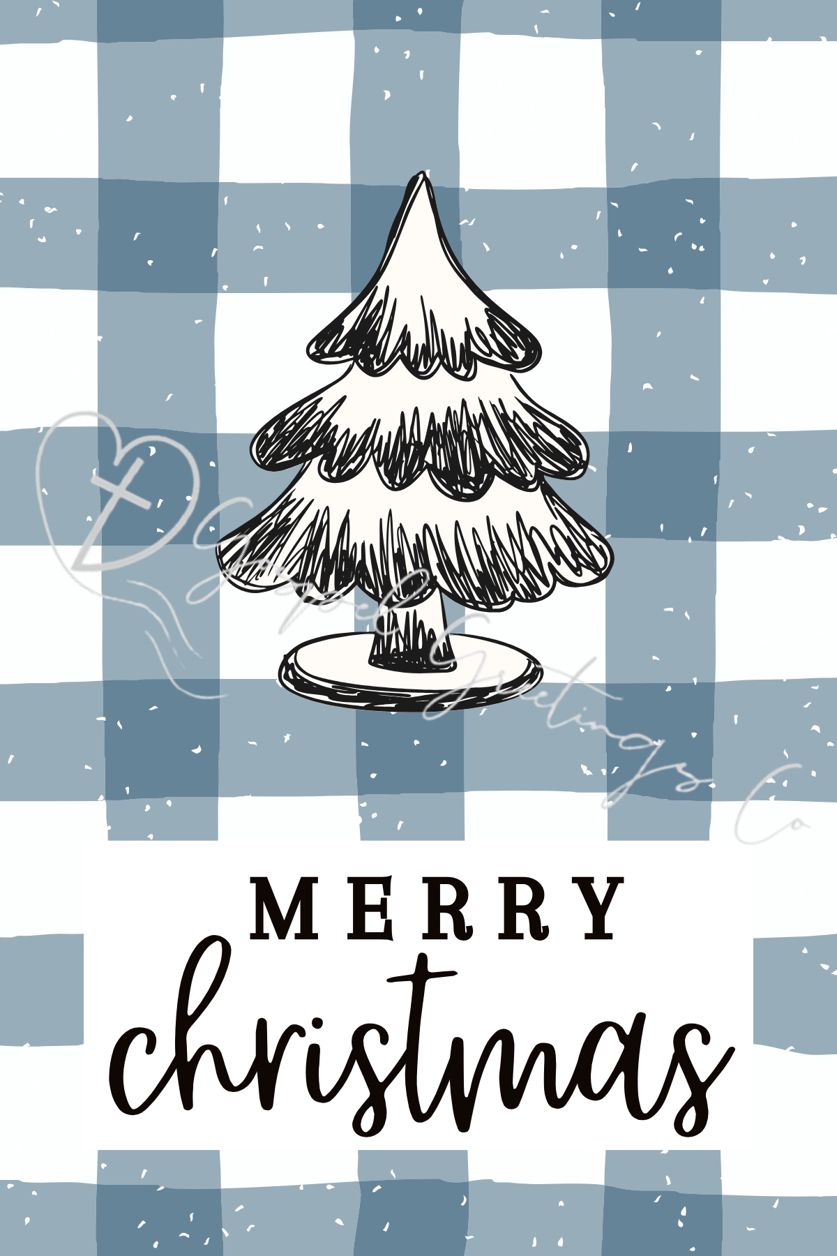 Gingham Plaid Chrismtas Tree Cards